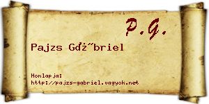 Pajzs Gábriel névjegykártya